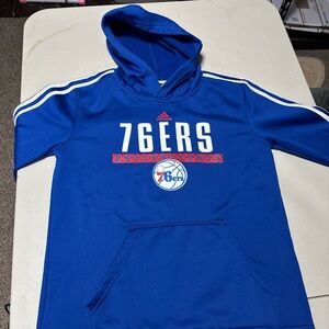 Adidas Philadelphia 76ers Hoodie Youth XL Blue NBA Pullover Sweatshirt